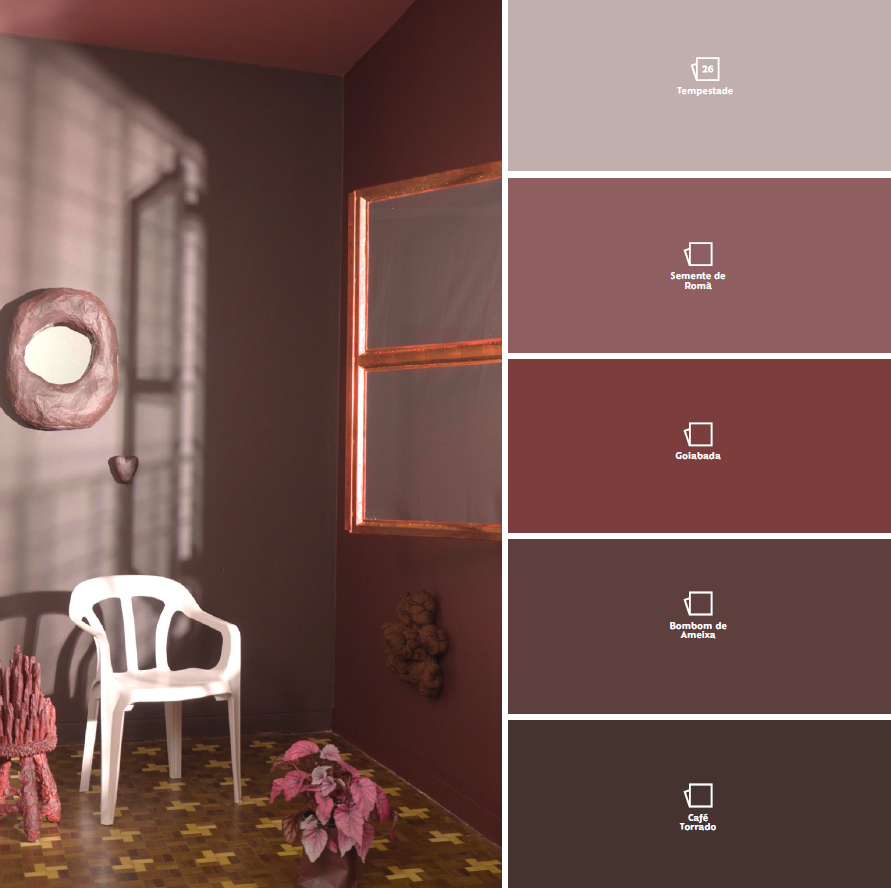 Paleta Sentir - Cores Suvinil Tempestade, Bombom